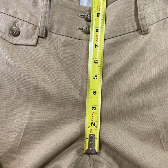 Ann Taylor LOFT Trousers Wool Wide Leg Cuffed Lined Mid Rise Pants Women 2 Beige - Picture 6 of 9